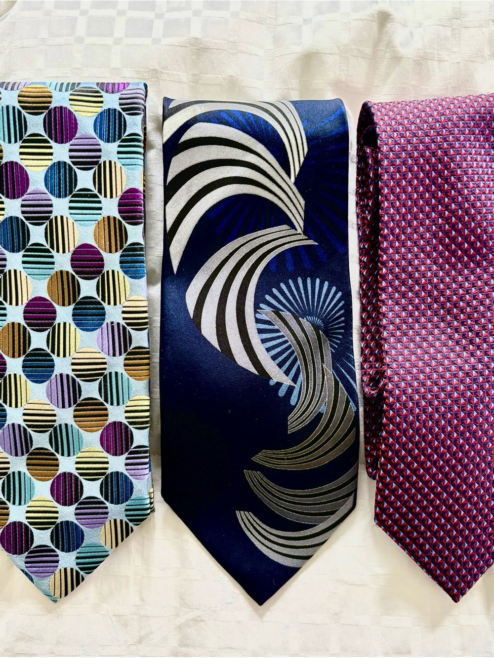 Men's Set of 3 Designer Ties by Dimitrius, Michael Kors, Platinum XMI
